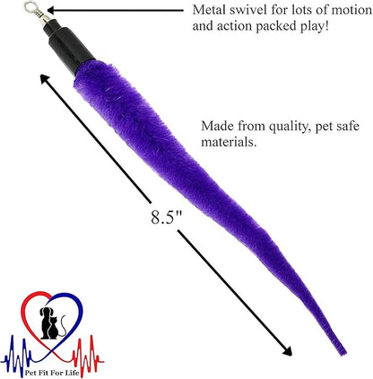 Pet Fit For Life - 5 Piece Kitten Toy Refill Pack - Replacement for Indoor Cat's Interactive Wand and Catch Wand - Features 5 Assorted Soft Squiggly Worm Attachments