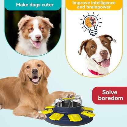 Dog Treat Puzzle Slow Feeder Toys, Dog Food Treat Dispenser/Slow Feeder/Interactive Enrichment Toys for Large/Medium/Small Dogs, Puppy Boredom Buster and Mentally Stimulating, Level 2 in 1