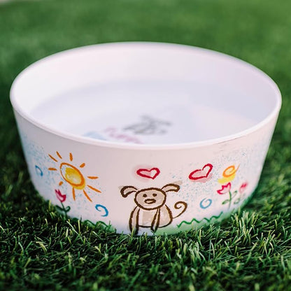 Loving Pets Dolce Moderno Ceramic Look Dog Bowl – Modern Melamine Dog Food Bowl & Dog Water Bowl – Durable, Non-Slip Pet Dish for Small & Medium Dogs – Dishwasher Safe Dog Bowl (Small, 16 oz)