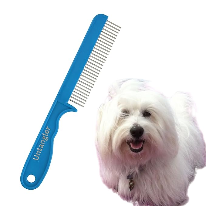 Super-Groom Combs with Smooth Rotating Teeth for Painless Mat Removal (Turquoise, 30 Fine Spaced-Teeth)