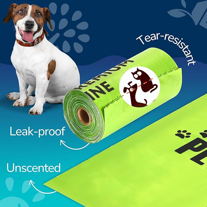 Pet N Pet 360 Counts, Unscented Dog Poop Bags Rolls, 41% Plant Based & 59% PE Poop Bags For Dogs, 24 Rolls Extra Thick Dog Waste Bag, Doggie Poo Bag