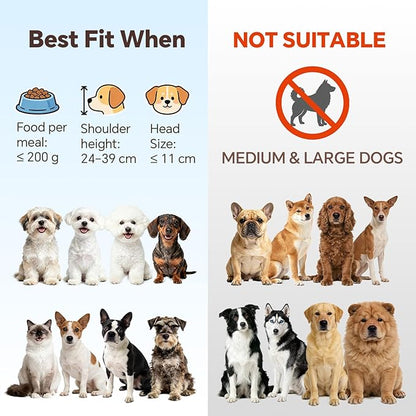 Elevated Dog Bowls for Food and Water - Double Ceramic Bowls with Metal Stand - Pet Feeding Set for Small Dogs and Cats - Each Holds 400ml / 2 Cups (Approx. 200g) - White