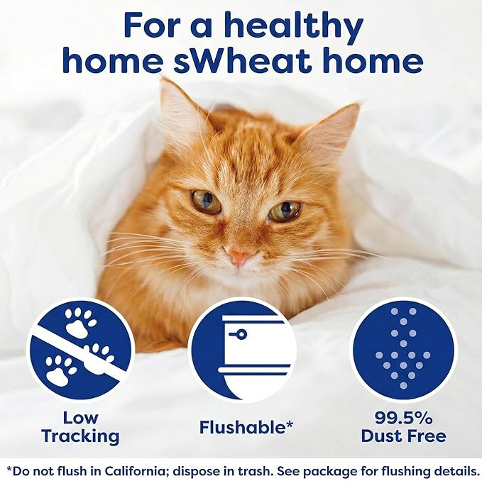 sWheat Scoop Triple Action Natural Wheat Cat Litter Odor Guard Technology, 3X Stronger Clumping, Super Absorbtion, 99.5% Dust Free Performance, 14 Pounds