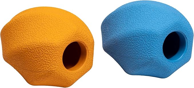 Amazon Basics Interactive Durable Natural Rubber Dog Treat Dispensing Enrichment Chew Toy for Medium Dogs, Multi Color, 2-Pack