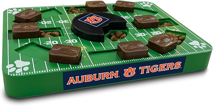 NCAA Puzzle Toy Slow Feeder, Puzzle Treat Dog Toy, Interactive Dog Treat Toy, Dog Puzzle Feeding Slow Toy (Auburn Tigers)