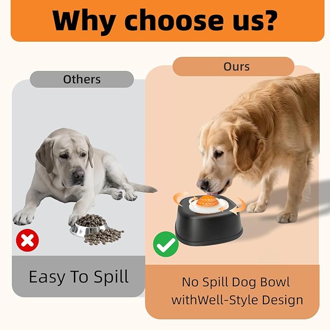 Slow Feeder Dog Bowl for Liquid Treats & Bone Broth - Anti-Slip with Interactive Obstacle Ball, 3/4 Cup Lick Bowl for Yogurt, Post-Op Nutrition, All Ages & Small Medium Large Breeds (Blue)