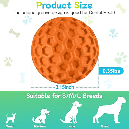 havit Indestructible Squeaky Dog Balls for Aggressive Chewers, Interactive Dog Toys to Keep Them Busy, Rubber Dog Chew Toy for Large Medium Breeds, Outdoor Waterproof (4 Colors)