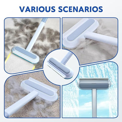 4 in 1 Cat and Dog Hair Removal Brush, 2025 New Multifunctional Pet Hair Remover with Extendable Long Handle, Washable Pet Hair Removal Tool for Furniture, Couch, Carpet, Clothes (2 Pcs)