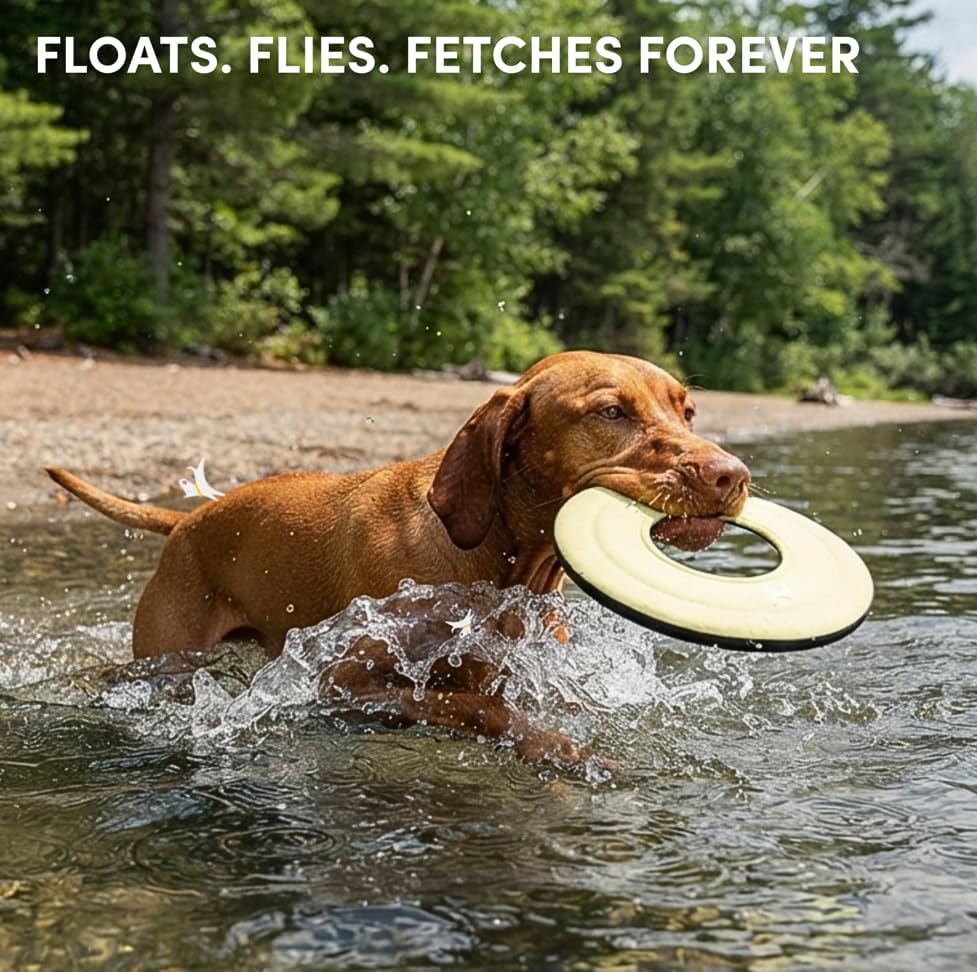 OllyDog Mini Super Flyer, Dog Flying Disc – Floating Fetch Toy, Soft on Teeth, Eco-Friendly Recycled Material, Lightweight, for Small & Medium Dogs (Sol, 9") - Image 2