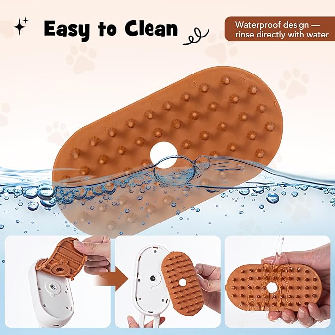 LINFOX 2-Pack Cat Steam Brush, 4-in-1 Pet Steaming Grooming Brush for Cats & Dogs, Rechargeable Anti-Static Comb for Cleaning, Massage & Shedding Control