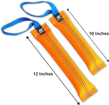K9 Dog Bite Tug Toy with Strong Handle - Made of Durable & Tear-Resistant Fire Hose - Perfect for Tug of War, Fetch & Puppy Training - Ideal Pull Toy for Medium to Large Dogs, 12 Inches