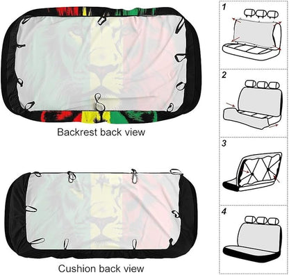 Car Seat Protector SUV Bench Seat Cover, Fashion Decor, Dirt Proof Dog Car Back Seat Cover for Trucks SUV Compatible with Reggae Rasta Flag Lion