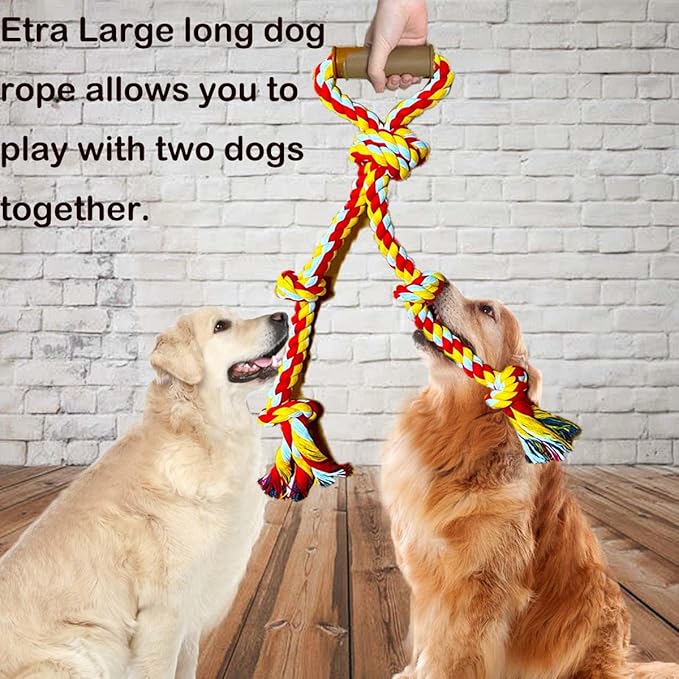 Extra Large Dog Rope Toys for Aggressive Chewers - Tug of War, Interactive, Heavy Duty, Outdoor, Medium to Large Breed Dog Chew Rope with Handle
