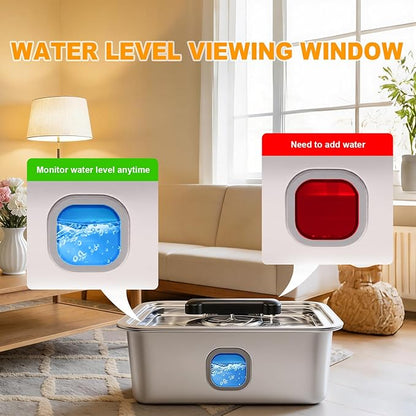 15L Water Fountain for Large Dogs, Stainless Steel Pet Drinking Dispenser Automatic Fresh Flow Bowl Inside with Filter, 4Gal Extra Huge Refillable Water Dispenser Indoor