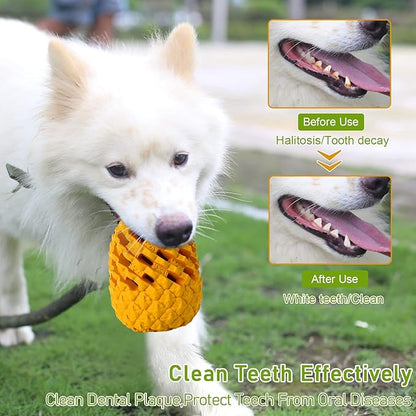 Dog Toy for Aggressive Chewers Large Breeds, Indestructible Pineapple Dog Toys, Tough Treat Dispensing Toys for Small Medium Large Dogs (Large)