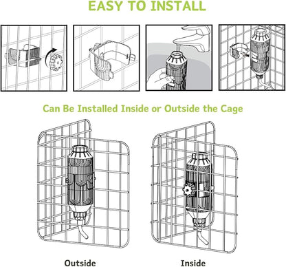 Pet Water Bottle[S24, 24oz], Hanging Dog Water Dispenser Kennel Plastic Drinker Kettle Feeder BPA Free Cage Crate Hutch Puppy Cat Rabbit (Guniea Pigs-Small Bunnies-Chinchillas)