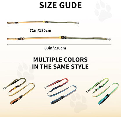 ‌EVERKING 6ft Hands-Free Dog Leash - 6-in-1 Adjustable with 360° Rotating Buckle, Night Reflective & Shock Absorbing for Large/Small Dogs (Up to 120lbs) (Golden)