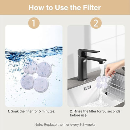 10 Pack Replacement Filters Compatible with Chumajor Wireless 7.5l/254oz/2Gal Dog Water Fountain, 5 Month Set for Large Dogs Water Bowl Dispenser, Includes 10 Filters & 10 Sponges