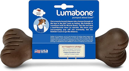 Lumabone Bulkster Durable Chew Toy for Aggressive Chewers, Real Beef, Made in USA, Large
