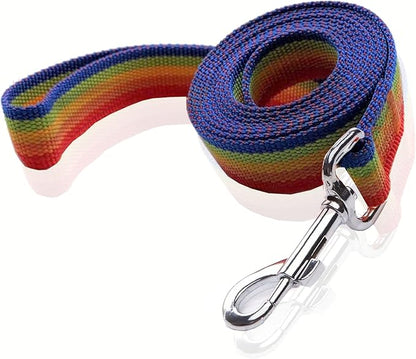 Nylon Dog Leash 8 Feet Long, Walking Training Dog Leashes for Medium Large Dogs(1" X 8 ft, Rainbow)
