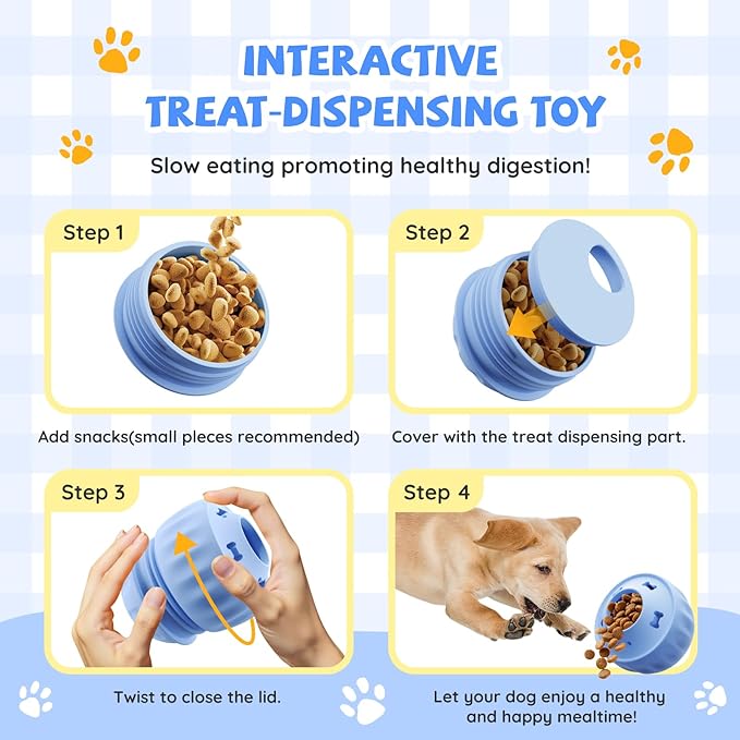 Frozen Treat Dispensing Dog Toy, Long Lasting Interactive Dog Toys for Boredom, Dogs Licking Toy to Keep Them Busy, Birthday Gifts for Small/Medium Dogs