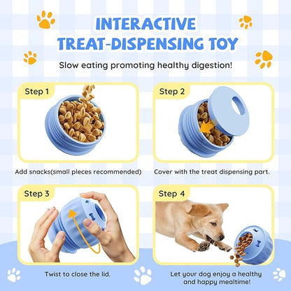 Frozen Treat Dispensing Dog Toy, Long Lasting Interactive Dog Toys for Boredom, Dogs Licking Toy to Keep Them Busy, Birthday Gifts for Small/Medium Dogs