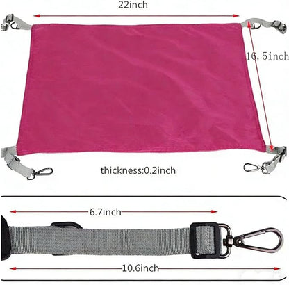 Adjustable Cage Hanging Cat Hammock, 4-Season 2-Sided Bed, Adjustable Waterproof Washable Cooling Mat for Large Kittens,Small Dogs & Rabbits (Rose Pink)