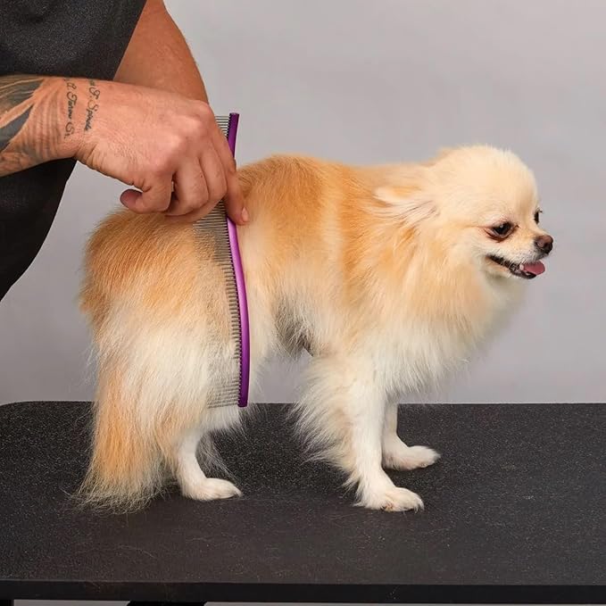 Dog and Cat Grooming Combs Contour Custom Coat Fur Finishing Shape Fluff Style and Primp (9.5 inch Wave Comb)