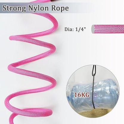 WYuZe 5ft Puppy Leash for Small Dogs, 1/4" Pink Rope Dog Leash with Easy to Use Hook, Lightweight Cat Leashes for Chihuahua/Yorkie/Tiny Breed, 10+ Colors