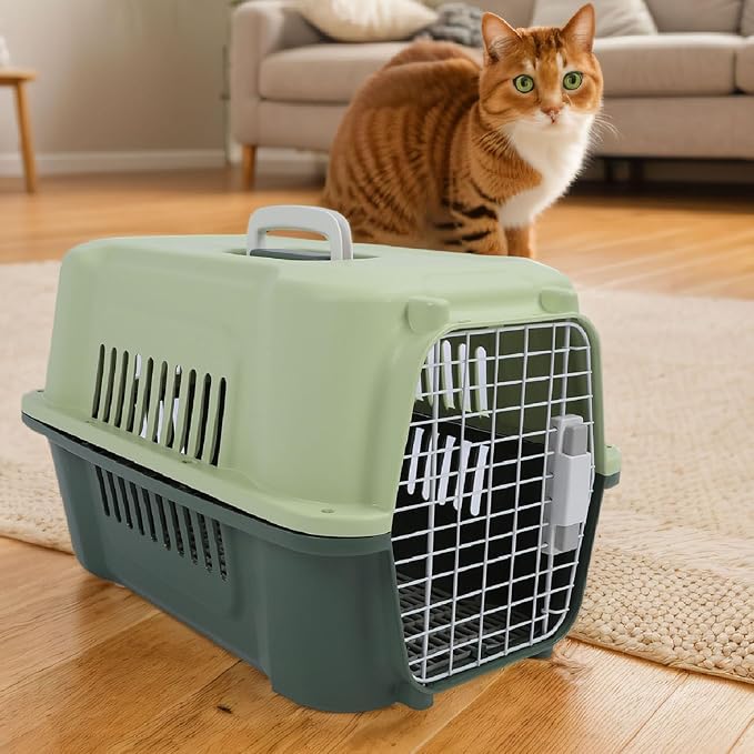 Portable Dog Crate, Large Capacity Airline Approved Pet Carrier, Travel Dog Crate | Small Animal Cage | Cat Carrier Hard | Plastic Dog Crate | Hard Sided Pet Travel Carrier for Pet
