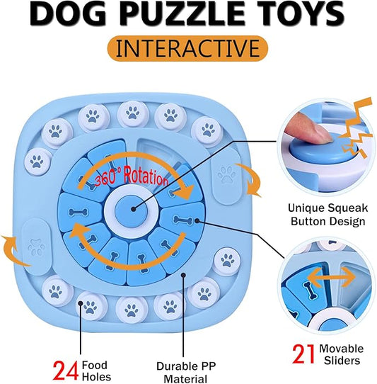 Dog Puzzle Toys - Treat Dispensing Dog Enrichment Toys for IQ Training & Brain Stimulation - Interactive Mentally Stimulating Toy - Gifts for Puppies, Cats, Dogs
