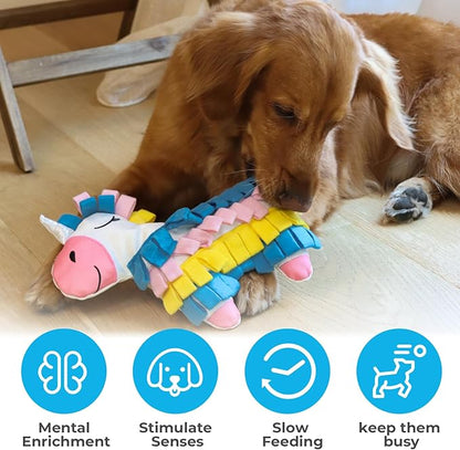 Dog Toys Plush with Squeaky & Treat Hiding Features - Mental Stimulation Enrichment Toy for Large Breed Dogs - Machine Washable Slow Feeder to Keep Dogs Busy，Fiesta Piñata