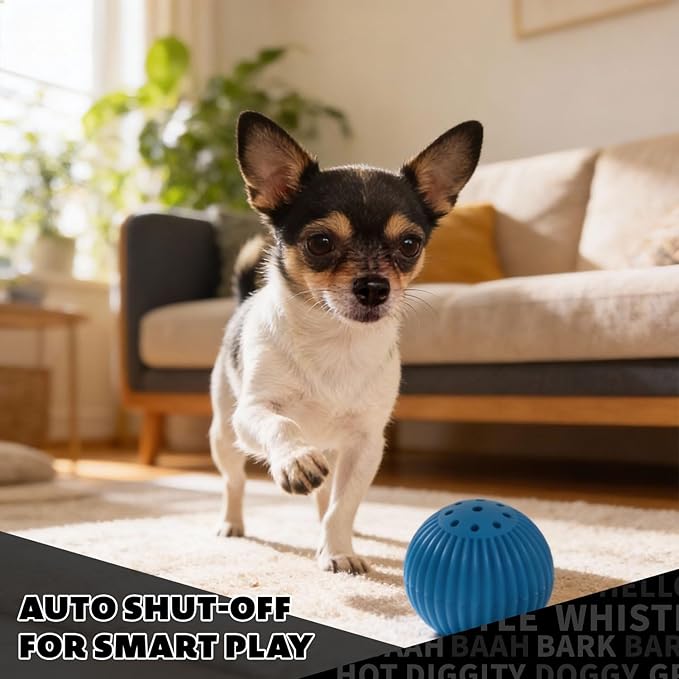 Pet Qwerks Talking Babble Ball - Interactive Chew Dog Toy - Small