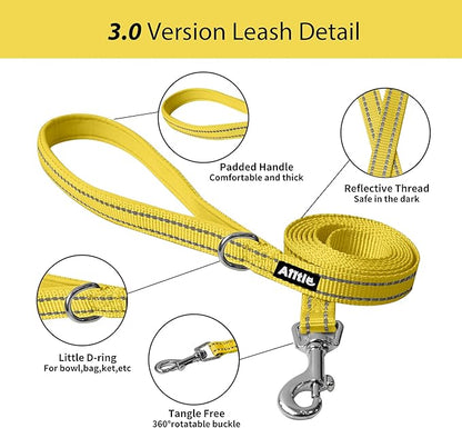 AIITLE Easy Walk Dog Harness and Leash Set - Pet Supply No Pull, Step in Adjustable Dog Harness with Padded Vest, Dog Harness No Choke Over, Easy to Put on Medium Dogs Yellow L
