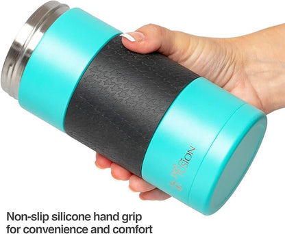 PetFusion Portable Dog Water Bottle & Dispenser (New-Large 22oz Dispenser) Insulated 2 Wall Stainless Steel- Optimal Cool Water Temp - Dog Travel Bottle
