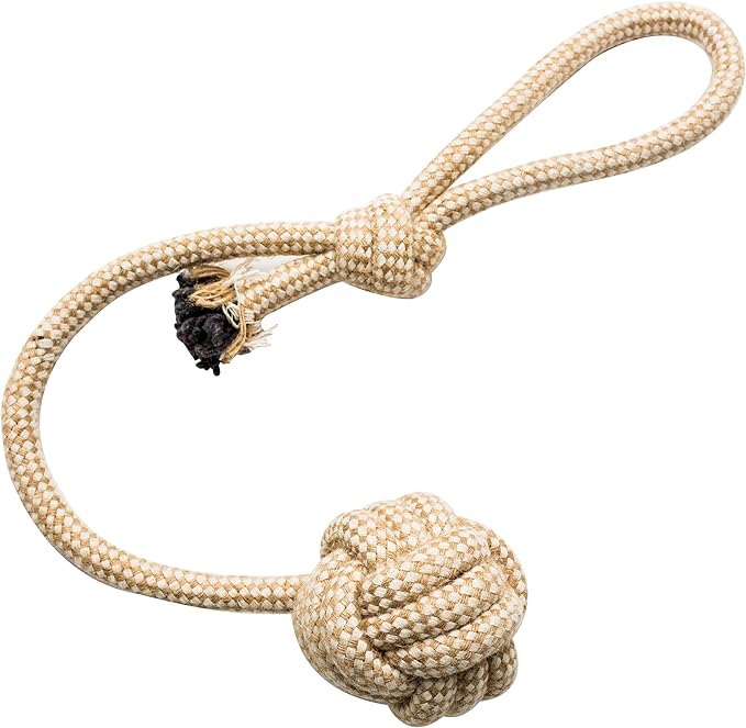 Franklin Pet Supply Natural Non-Toxic Rope Dog Toys Hemp Play Fetch Tug of War Dog Teething Puppy Chew 4 Pack