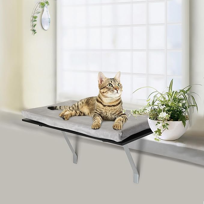 COZIWOW Window Hammock for Large Cats, Grey