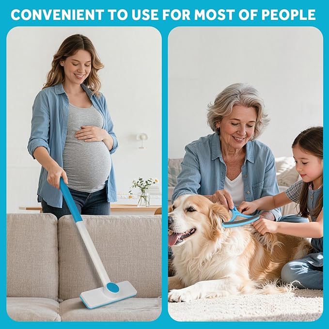 Pet Hair Removal Tool - Pet Hair Remover for Cat & Dog Hair Cleaning, Carpet Rake for Fabric Furniture, Pet Carpet Cleaner Come with Adhesive Hook Convenient to Hang & Store, an Ideal for Pets Owners