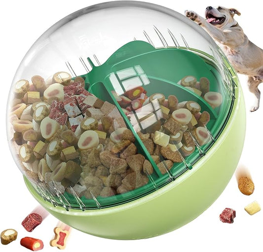 KADTC Extra-Large Size Durable Dog Treat Dispenser - Giggle Ball for Aggressive Chewers Breed Dogs Giggling Balls Indestructible Food Dispensing Toy Interactive Play Indoor & Outdoor