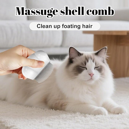 5-in-1 Pet Grooming Kit for Cats and Dogs – Flea Comb, Double-Layer Dense Tooth Comb, Knot Remover & Wave Massage Brush with Stainless Steel Teeth, Non-Slip Handle, Safe for Shedding Removal & Massage