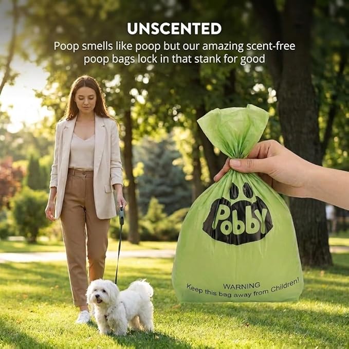 Dog Poop Bags Rolls 540 Count, Unscented Refill Rolls, 9" X 13" Doggie Poop Bags, Dog Waste Bags BY PobbY