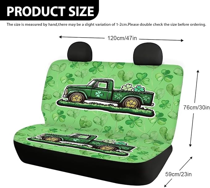 AFPANQZ Car Saint Patrick Car Seat Cover Rear Seats Only High Stretchy Washable Bucket Seat Cushion Protector Backseats Covers for Girls Women, Fit Most Cars, Sedan, SUV, Van