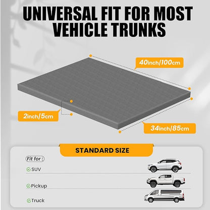 Car Dog Bed for Trunk, Non-Slip SUV Cargo Liner for Dogs, Travel Pet Mat Cushion with Supportive Foam, Removable Cover for Easy Cleaning, Suitable for SUV&Truck