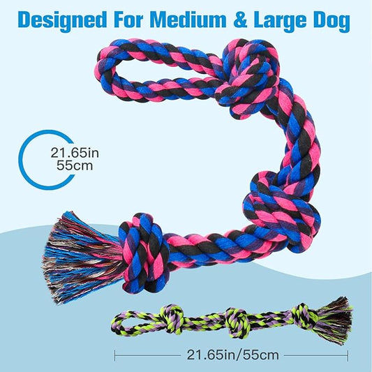 UPSKY Dog Rope Toys 2 Nearly Indestructible Dog Toys, Dog Toy for Medium to Large Breed, Dental Cleaning Chew Toys, Dog Tug Toy for Boredom, Dog Teething Toys, Dog Rope Toy for Aggressive Chewers