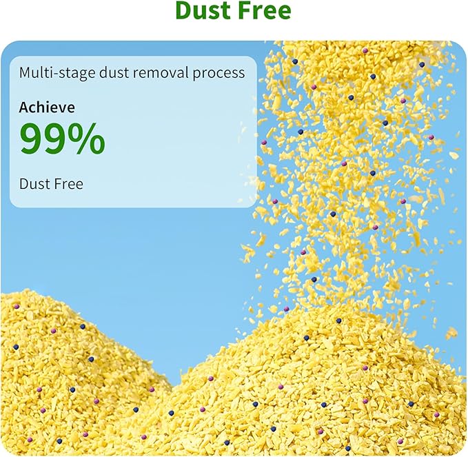 HoneyGuardian Millet Cat Litter Fast Clumping, 100% Natural Ingredients Litter, Flushable, Really Dust Free, Lightweight,Ultra Absorbent, Solubility in Water(5.2lb×4bag)