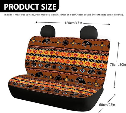 AFPANQZ Elephant Stripes Full Wrap Car Seat Covers Rear Bench Protection Cushion Backseat Mats Against Dirt & Pet Fur Dust-Proof Universal Car Accessories Decoration Set