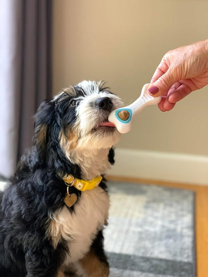 Nylabone Knuckle Bone Pop-In Treat Toy Puppy Chew Toy for Puppies, Interactive Treat Dispensing Enrichment Toys for Puppies, Chicken Flavor, X-Small Dogs - Up to 15 lbs.