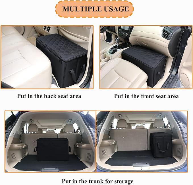 Dog Car Seat Extender with Storage, Front & Back Seat Extender for Dogs, Car Gap Seat Filler, Suitable for Dogs up to 200lbs (Medium Size: 20"x11.5"x14.5")