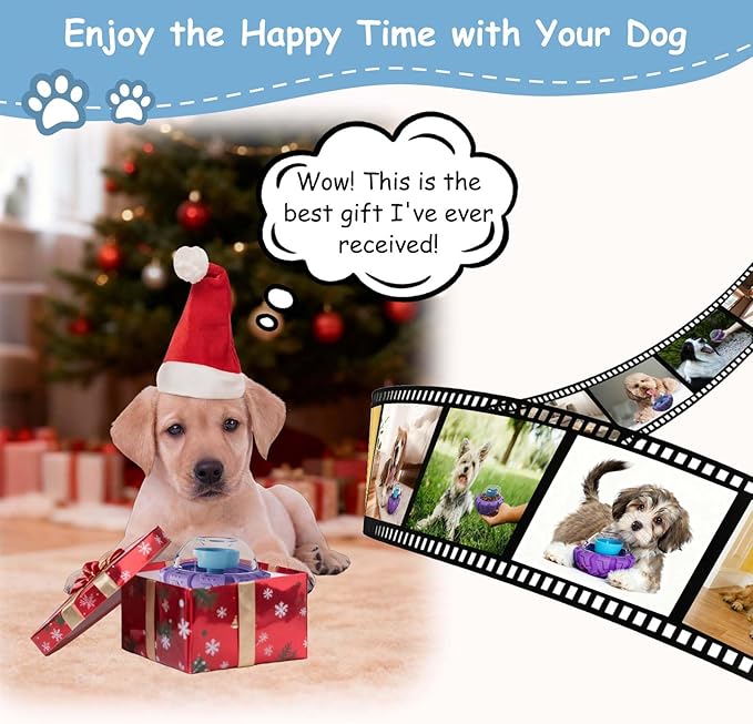 Interactive Dog Toy, Puzzle Toy with Adjustable Treat Dispensing & DIY Frozen Treats, Dog Enrichment Toys to Keep Them Busy and Mental Stimulation