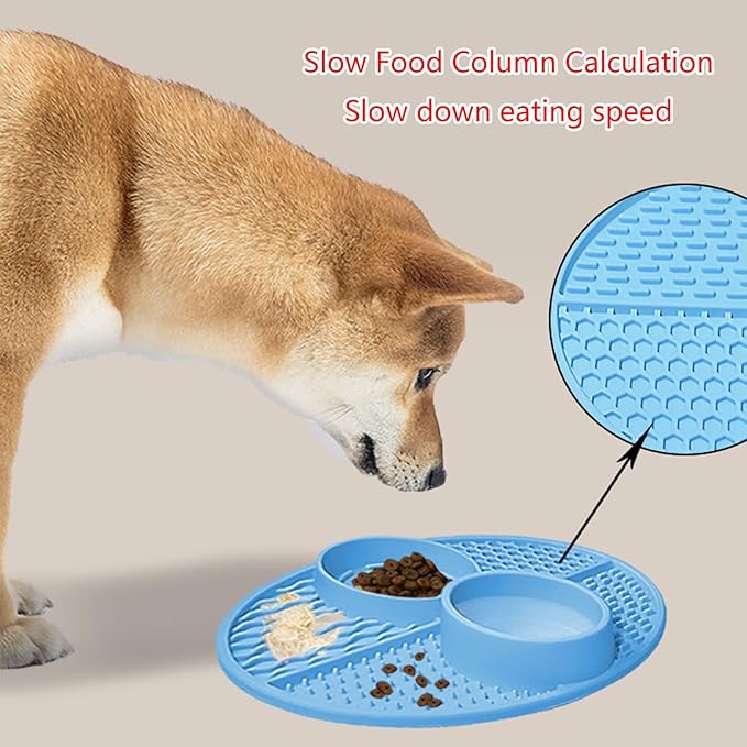 Suction Cup Pet Drinking Licking Pad Silicone Dogs Lick Pad Cats Bath Slow Eating Feeders Puppies Anti-Choking Mat Feeder Bowl Silicone Food Bowls for Cats to Down Eating